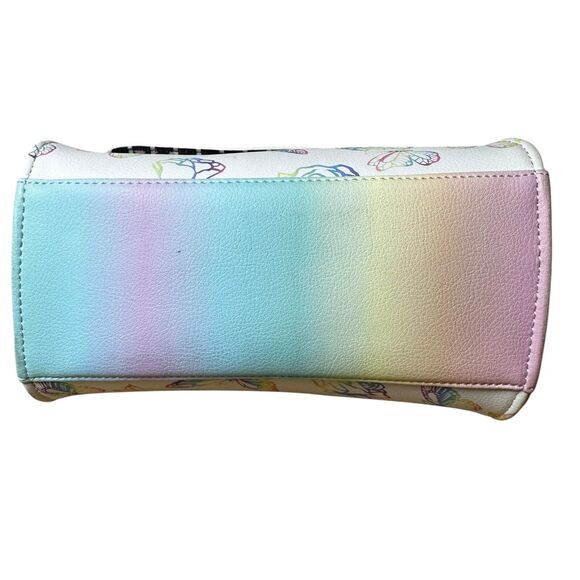 Betsey Johnson Luv Pastel Rose Butterfly White Crossbody Snap Handbag Y2K Spring - Picture 6 of 13